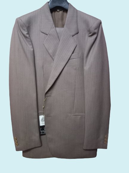 Men's Suit Winter 2 Pieces 2 Buttons Size 50 52 Slim Vintage Leg Broadband Brown