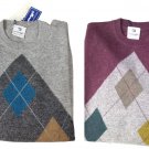Men's Sweater Crew-Neck Wool Merino Classic Rhombus Cagi Sweater Made IN Italy