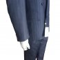 Men's Suit Grey Blue Slim Fit Double Chest Pure Silk Summer Facis