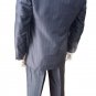 Men's Suit Grey Blue Slim Fit Double Chest Pure Silk Summer Facis