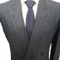 Men's Suit Grey Blue Slim Fit Double Chest Pure Silk Summer Facis