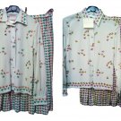 Woman 2 Pieces Shirt+Skirt Fantasy Ages 70 Original Spring Real Vintage