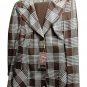 Woman set Summer Unlined Mix Linen Brown Jacket Check Half Ages 70