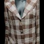 Woman set Summer Unlined Mix Linen Brown Jacket Check Half Ages 70