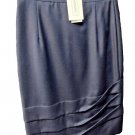 Skirt Spring Black Pure Wool Type Gabardine Folds Made IN Italy Formal Skirt
