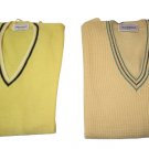 Men's Sweater Pure Wool SIZE S/M Yellow Spring V Neck Soft 2 Variants