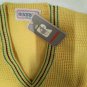 Men's Sweater Pure Wool SIZE S/M Yellow Spring V Neck Soft 2 Variants