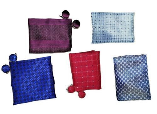 Set Clutch Bag Man / Cufflinks No Tie Silk Pure Pocketsquare Foulard Pocket