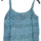 Womens Top Summer Short Elegant Sequins Baby Blue Made IN Italy Size 42 44