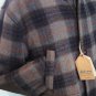Men's Jacket Winter Fabric Wool Check Brown British Size M Padded New