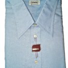 Men's Shirts Baby Blue Elegant Size 45 XXXL Worked Made IN Italy New Vintage Bit