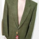 Men's Jacket Winter Fabric Green Wool Blend Cashmere 48 & 52/54 Check British