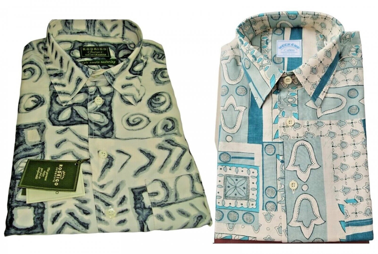 Shirt Summer Man short Sleeve Fantasy Abstract Print Size 39 New Wide