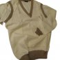 Men's Sweater Summer V Neck Mustard Light Size M Vintage Back Edges Contrast