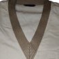 Men's Sweater Summer V Neck Mustard Light Size M Vintage Back Edges Contrast