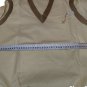 Men's Sweater Summer V Neck Mustard Light Size M Vintage Back Edges Contrast