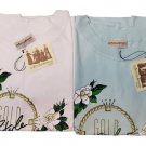 Women's Pure Cotton short Sleeve White Green Atelier Craftsman M To XL
