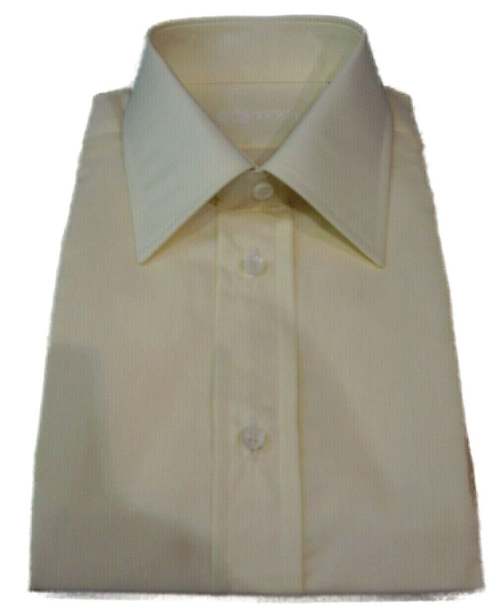 Men's Shirts Measures Small Yellow Soft United Cotton Blend Made IN Italy M/L