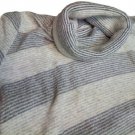 Sweater Woman Turtleneck Wool Blend Cashmere S/M Grey Striped Turtleneck Vintage