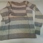 Sweater Woman Turtleneck Wool Blend Cashmere S/M Grey Striped Turtleneck Vintage