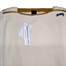 Men's Sweater Vintage Neck Boat Size L White Piece Unique Pure Wool Yachting One
