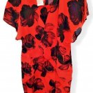 Dress Summer Pure Silk Orange Flowers Size 46 Ita Jacket Patch