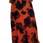 Dress Summer Pure Silk Orange Flowers Size 46 Ita Jacket Patch