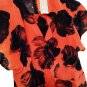 Dress Summer Pure Silk Orange Flowers Size 46 Ita Jacket Patch