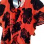 Dress Summer Pure Silk Orange Flowers Size 46 Ita Jacket Patch