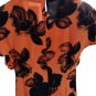 Dress Summer Pure Silk Orange Flowers Size 46 Ita Jacket Patch