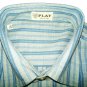 Men's Shirts Righe / Quadri Long Sleeve Flannel Blue Size 37 XS Play Winter