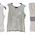 Tank Top Womens Light Grey Pearl Summer Shoulder Sleeveless Casual Fashion