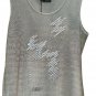 Tank Top Womens Light Grey Pearl Summer Shoulder Sleeveless Casual Fashion