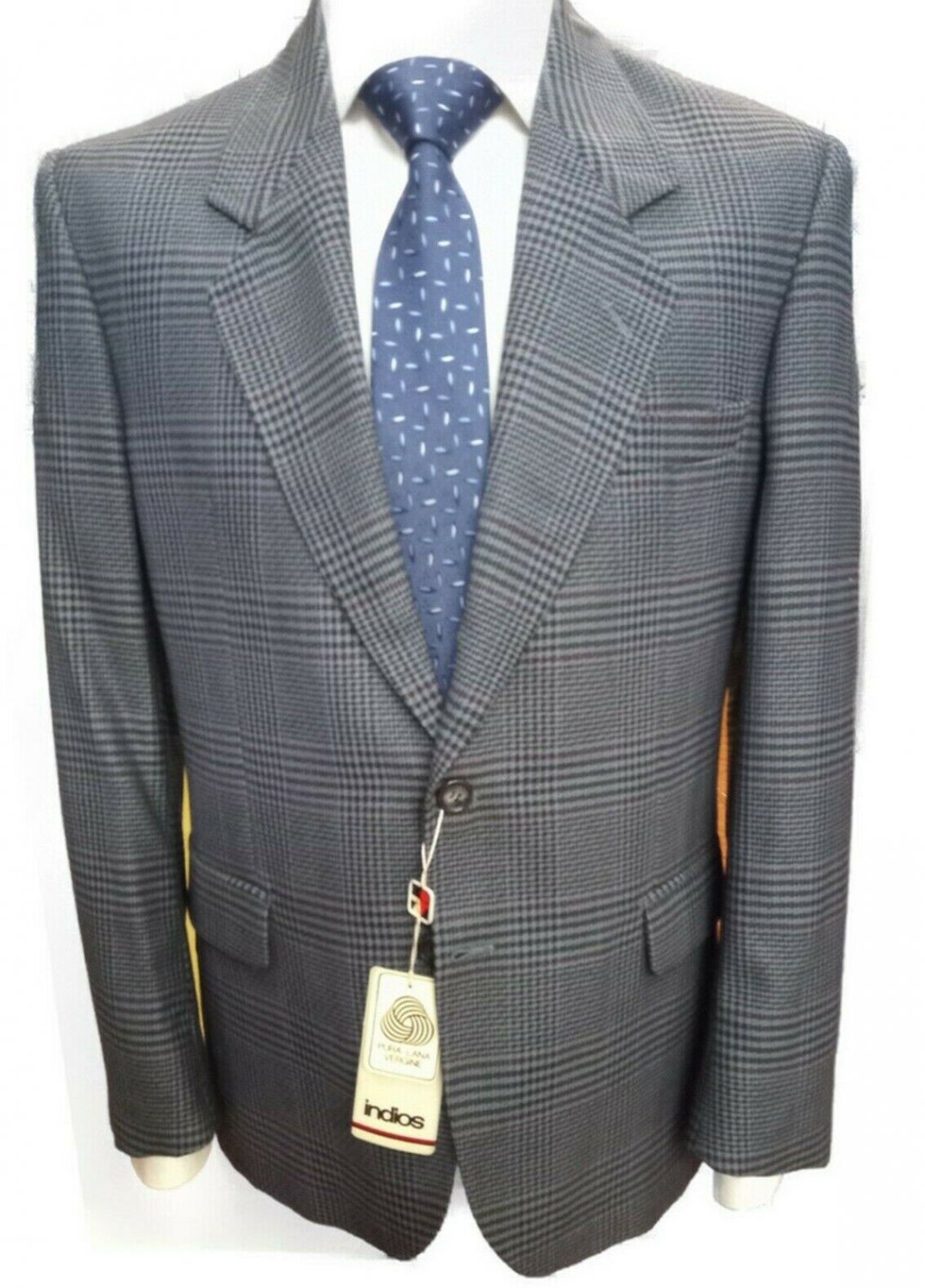 Men's Jacket Fabric 2bottoni Spring Check 100% Wool Made IN Italy Fashion 46 48