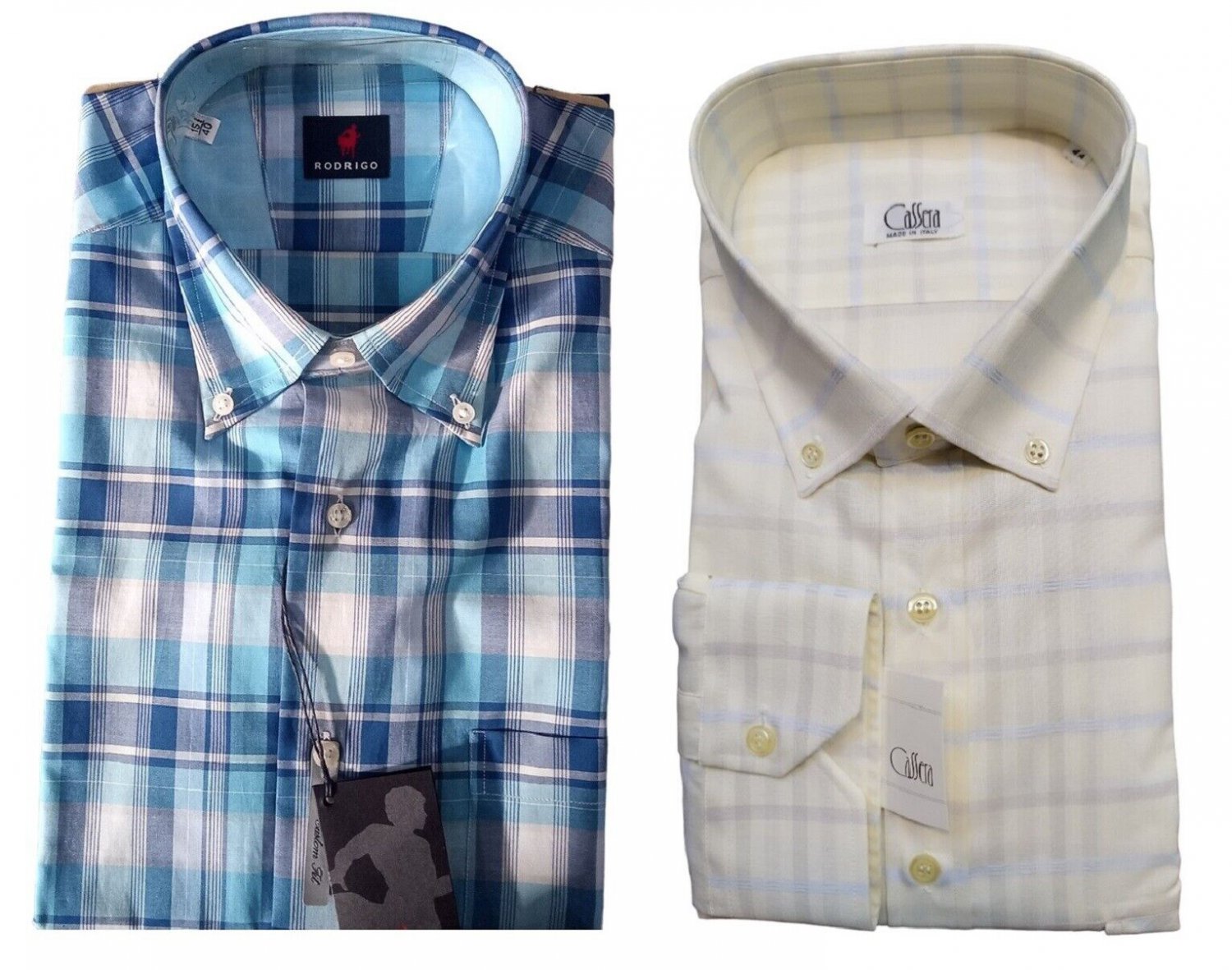 Men's Shirts Pure Cotton Button Down Check Light Fresh Pocket Ultimi Pieces