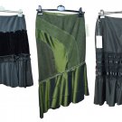 Skirts Autumn Winter Satin & Velvet Elegant Made IN Italy Black Formal Skirt