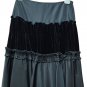 Skirts Autumn Winter Satin & Velvet Elegant Made IN Italy Black Formal Skirt