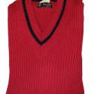 Pullover Man Wool Red Classic Size IV (M) Sweater Vintage Slim V Neck Italy