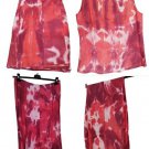 Sale Woman Skirt Trousers Vest Pure Linen Summer Tie Die Red Various Sizes