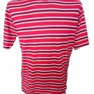 Men's short Sleeve lisle yarn Red Striped Cagi S/L Summer G. Neck