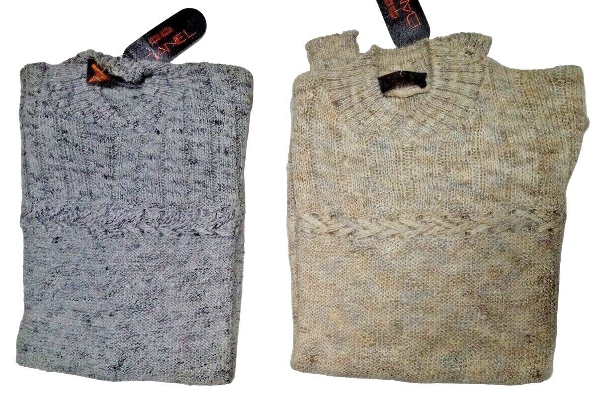 Men's Sweater Pure Wool Turtleneck Grey Or Beige Size 46-52 It Melange Soft Hot