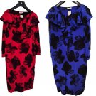 Dress Summer Pure Silk Flowers Size 44 Neck Poncho 2 Colours Luisa New