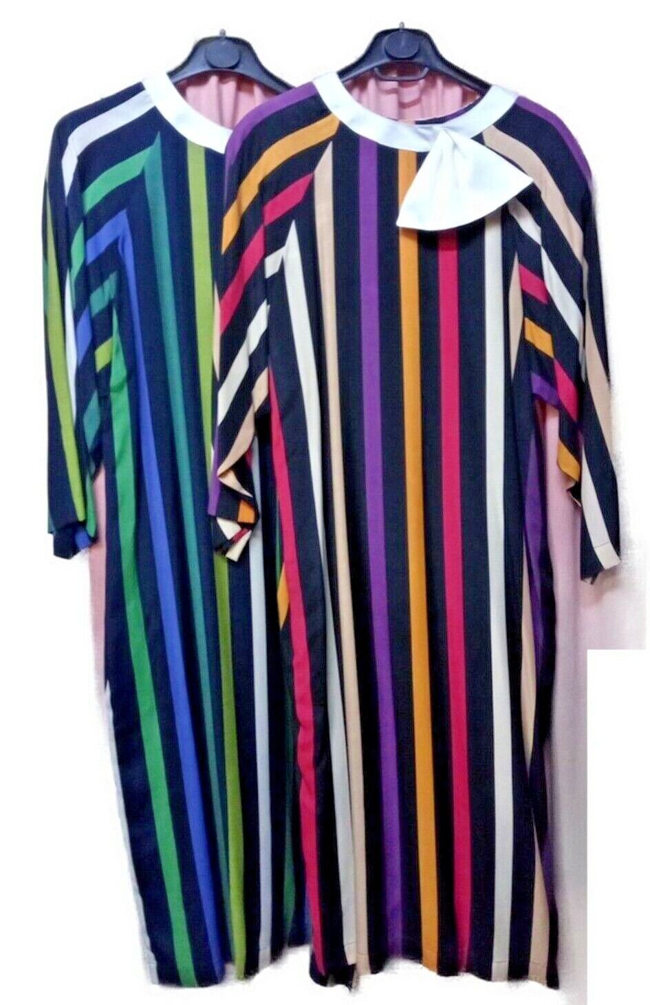 Dress Summer Light Viscose Striped Coloured 44 46 Cori Comfortable Base Black