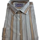 Shirt Striped Bottom White Long Sleeve Pocket Fit Comfortable Made IN Italy