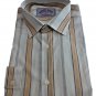 Shirt Striped Bottom White Long Sleeve Pocket Fit Comfortable Made IN Italy
