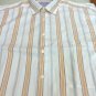 Shirt Striped Bottom White Long Sleeve Pocket Fit Comfortable Made IN Italy