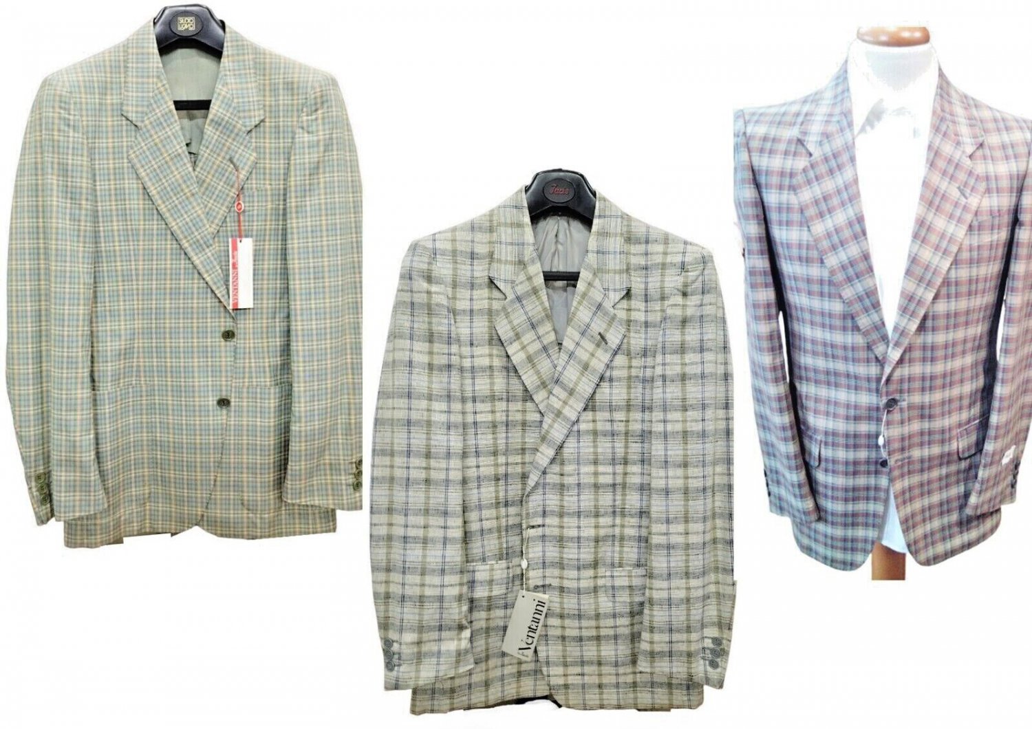 Men's Jacket Pure Cotton Sport Light Check Facis 48 50 Drop 7/8 Unlined