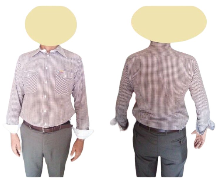 Men's Shirts Check Brown Two Pockets Sport Size 40 42 Cotton Blend M Long