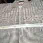 Men's Shirts Check Brown Two Pockets Sport Size 40 42 Cotton Blend M Long