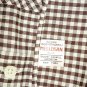 Men's Shirts Check Brown Two Pockets Sport Size 40 42 Cotton Blend M Long